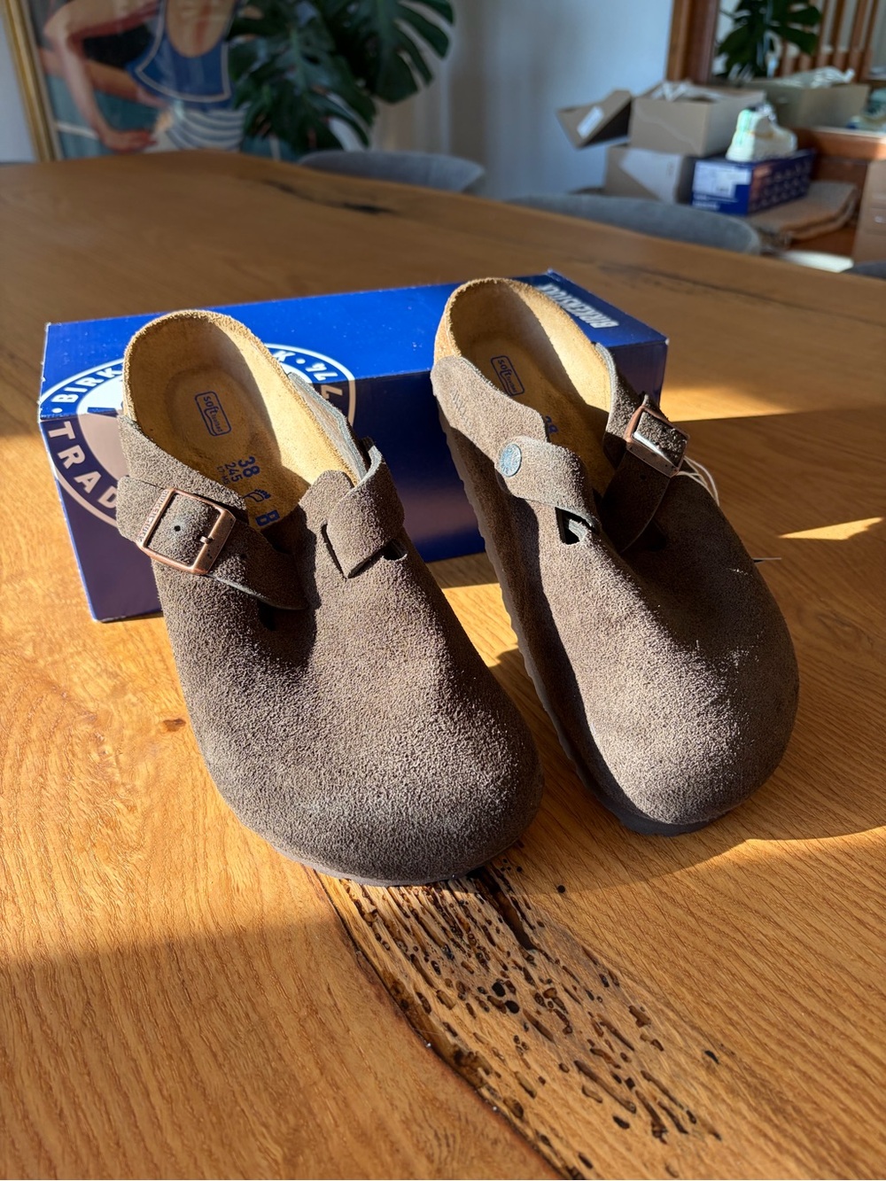 Birkenstock Boston with Soft Footbed - Suede - Size 38 - Women’s 7 or Men’s 5